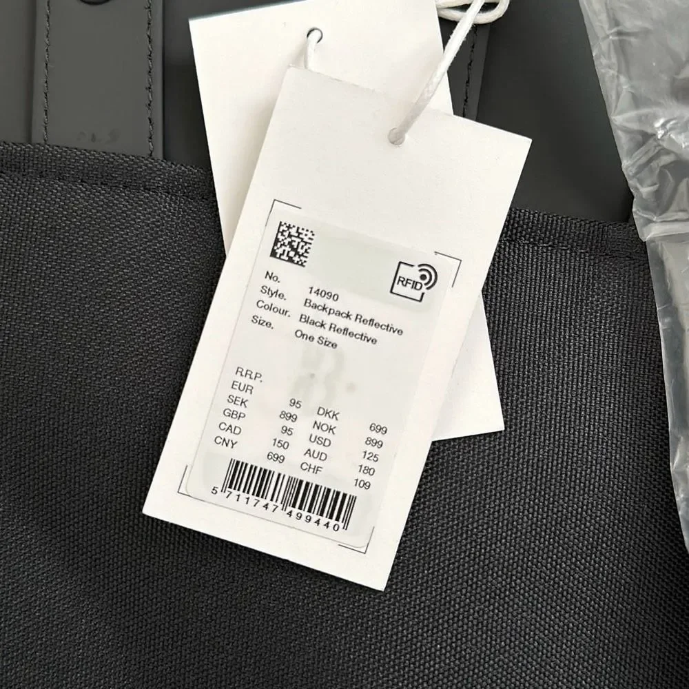 RAINS Reflective Backpack Black